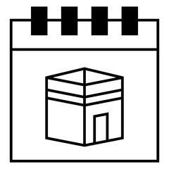 Islamic calendar icon, minimalist vector illustration ,simple transparent graphic element .Isolated on white background