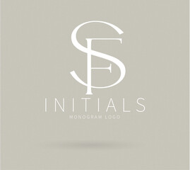 SF Typography Initial Letter Brand Logo, SF brand logo, SF monogram wedding logo, abstract logo design	