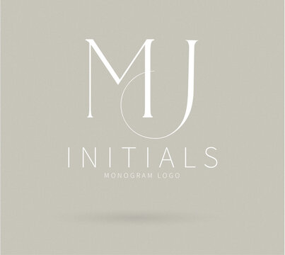 MJ Typography Initial Letter Brand Logo, MJ brand logo, MJ monogram wedding logo
