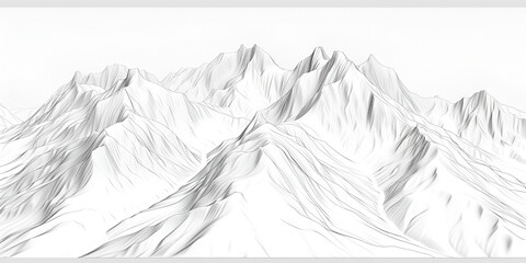 hand drawn sketch of snowy mountains