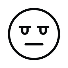 Bored face expression, icon of bored emoji, premium vector