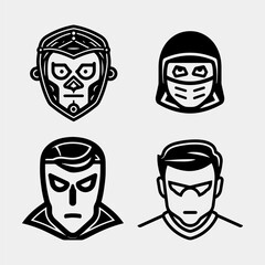 vector design of hero and mask sign. collection of superhero and superhero stock symbol for web.