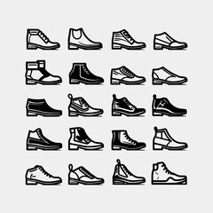 shoes icon set design template