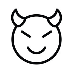 Scary devil with horns, customizable emoji icon in trendy style