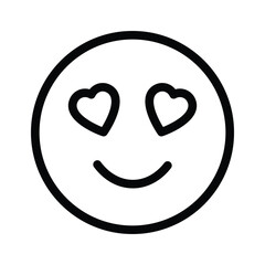Happy face with heart symbols on eyes, concept icon of in love emoji