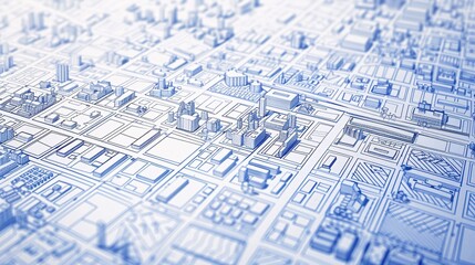 Fototapeta premium Abstract architectural model of the city on the map. Architectural background.