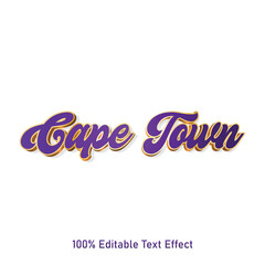Cape Town text effect vector. Editable college t-shirt design printable text effect vector