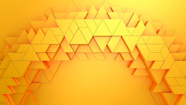 Geometric Shapes Form a Wave. Abstract motion, two color, 3d rendering, 4k resolution
