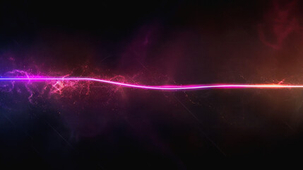 Fototapeta premium Abstract effect Single pink neon line with dark background.