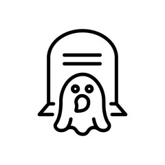 Ghost line icon. Ghost icon. Halloween icon isolated on white background. Transparent background, minimalist symbol. Vector images