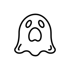 Ghost line icon. Ghost icon. Halloween icon isolated on white background. Transparent background, minimalist symbol. Vector images