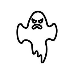 Ghost line icon. Ghost icon. Halloween icon isolated on white background. Transparent background, minimalist symbol. Vector images