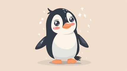 Cute baby Penguin cartoon vector style vector