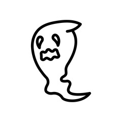 Ghost line icon. Ghost icon. Halloween icon isolated on white background. Transparent background, minimalist symbol. Vector images