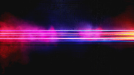 Abstract effect Single pink neon line with dark background.
