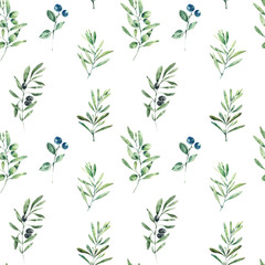 Nature pattern, greenery leaves seamless pattern, boho pattern, textile design