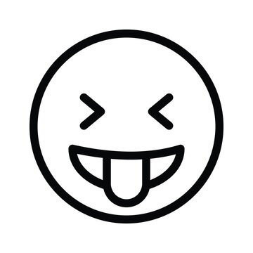 recommend clip art: Face with tongue out, laugh emoji vector, joking emoji icon design