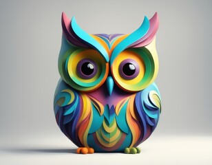 Fototapeta premium Abstract animal a colorful owl with style pop art.