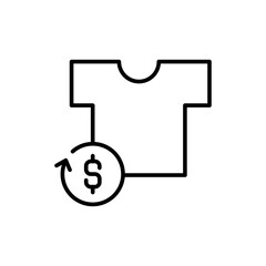 Pay later outline icons, minimalist vector illustration ,simple transparent graphic element .Isolated on white background