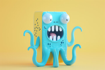 Fototapeta premium creative funny 3d icon style illustration isolated