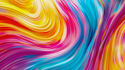 Abstract 3D curve wave shape Various bright colors of happiness.