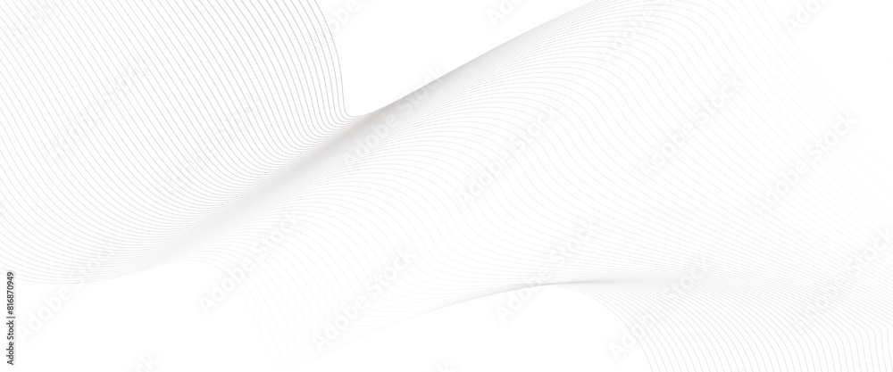 Poster vector lines blend smooth wave flowing abstract on white transparent background with curved lines.