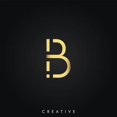 B Premium Vector latter logo design. Golden Logo Creative Logo. Vector Illustration Logo. Letters Logo. Creative Logo. Minimal Logo Design. Monogram And. modern design. Creative Latter Logo.