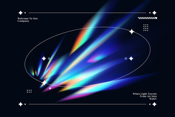 Fototapeta premium Gradient refraction of light composition background