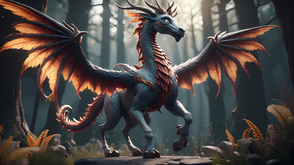 Obraz premium A air mythical creature, 8k, Unreal Engine.