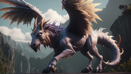 A air mythical creature, 8k, Unreal Engine.