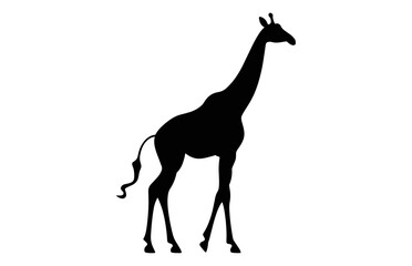 A Giraffe Silhouette Vector art black clipart
