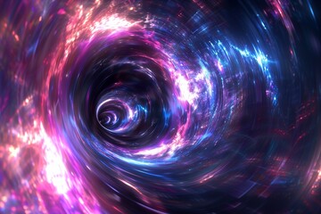 Transcendent abstract space tunnel, where reality bends and light transforms.
