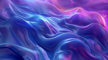 Fototapeta premium 3d abstract blue and purple background with flowing smoke, wavy liquid texture