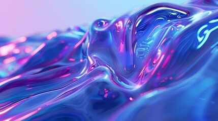 Fototapeta premium 3d abstract blue and purple background with flowing smoke, wavy liquid texture