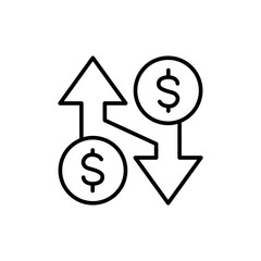 Stock Market outline icons, minimalist vector illustration ,simple transparent graphic element .Isolated on white background