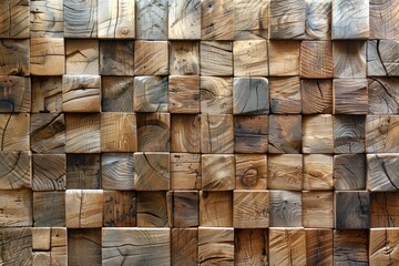 abstract wall of wooden tiles with a geometric pattern background wallpaper design images
