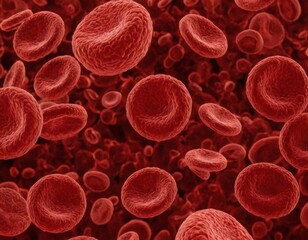 A close up of red blood cells in motion