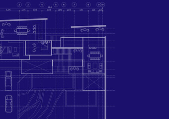 Floor plan designed building on the drawing.