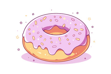 Pink Frosted Doughnut with Sprinkles