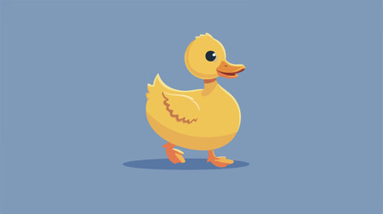 Cute little yellow Duck walk flat style vector
