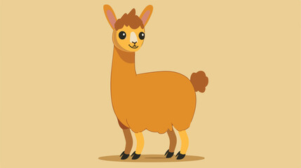 Cute llama or alpaca icon style vector design