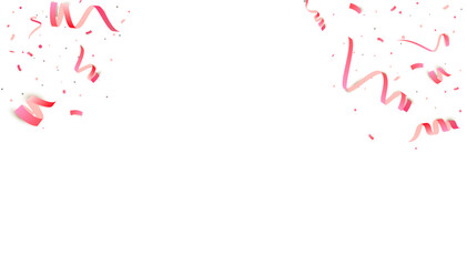 Confetti on a transparent background. Falling colorful confetti. Bright festive tinsel. Holiday design elements for web banner, poster, flyer, invitation. Vector 10 EPS