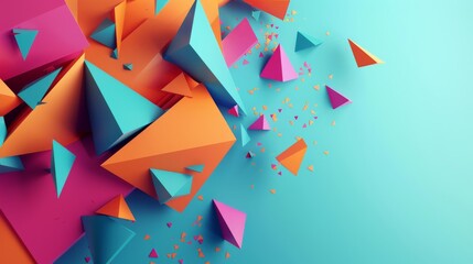 An abstract 3D render with geometric shapes on a modern background