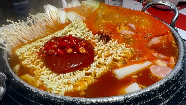 hotpot korean red spicy food traditional