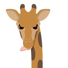 Funny Giraffe face flat vector