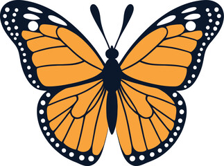 Monarch butterfly vector illustration isolated on a white background