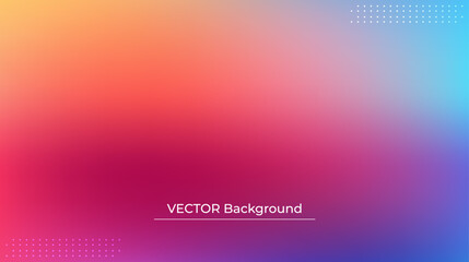 Smooth and blurry colorful gradient mesh background. Modern bright rainbow colors. Easy editable soft colored vector banner template. Premium quality