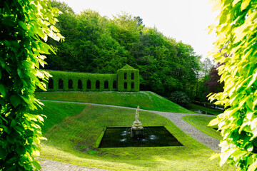 Park at the amphitheater and forest garden in Kleve. Historic gardens and city attraction.
