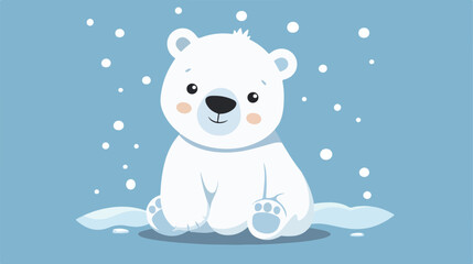 Cute polar bear vector style vector design illustration