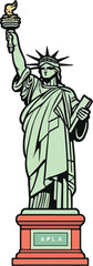 Statue of America vector illustration design